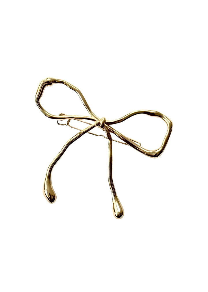 Gold Metal Bow Barette