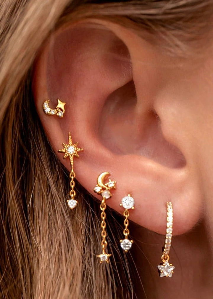 14K Gold Plated Earrings Set