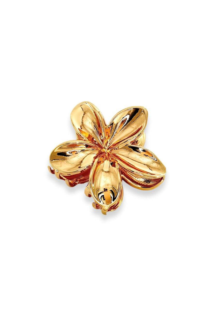 Gold Metal Lotus-Shaped Hair Claw