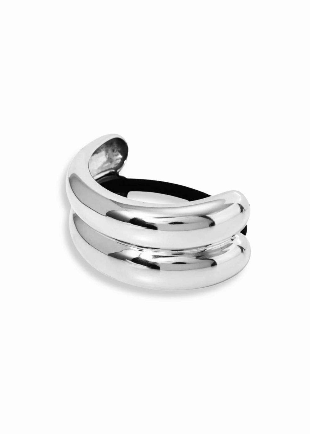Large Stainless steel hair cuff with a polished finish