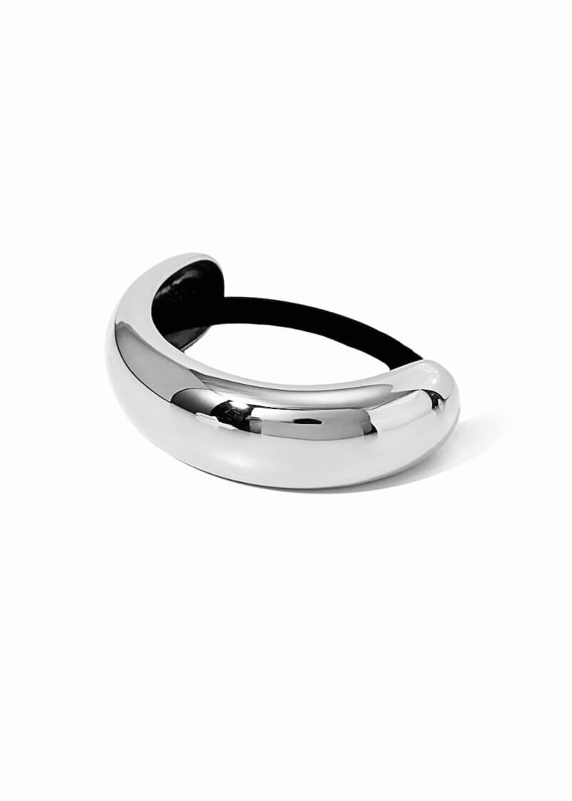 Small Stainless steel hair cuff with a polished finish