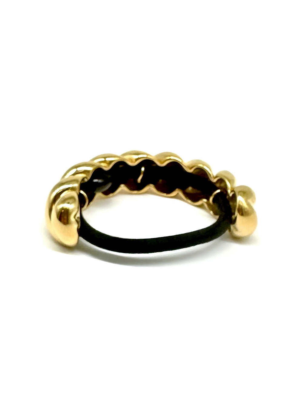 Twisted 18K gold plated hair cuff with a polished finish for delicate and elegant hairstyles.