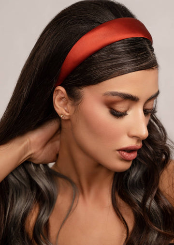 Classic Blair Headband in Brick Red – Luvertta display picture 1