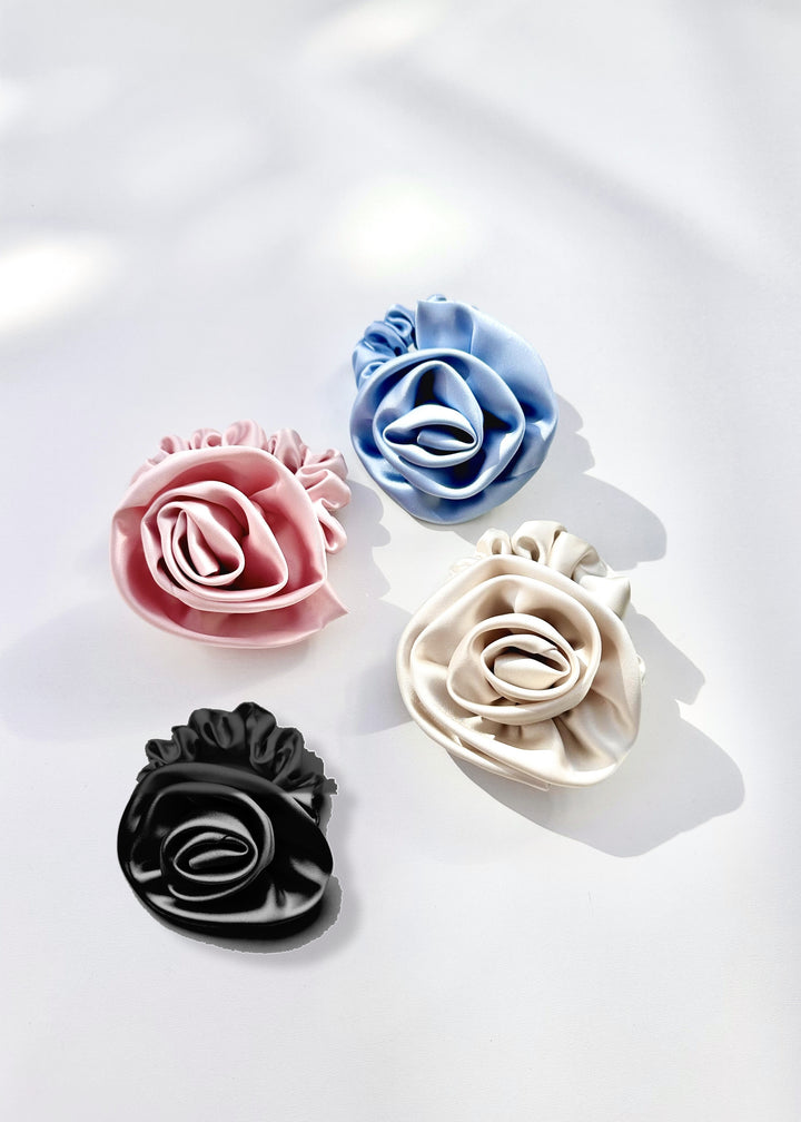 Black Rose-Shaped Scrunchy
